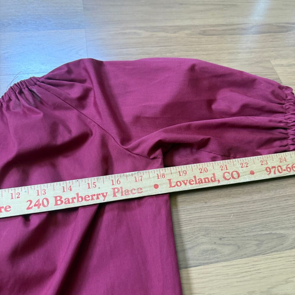 Women's Vintage 1970's Handmade Dark Wine Red 2-Piece Set Top Skirt Sz Medium - Picture 6 of 9
